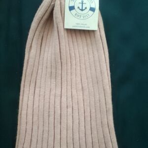 Tan Ribbed Knit Beanie
